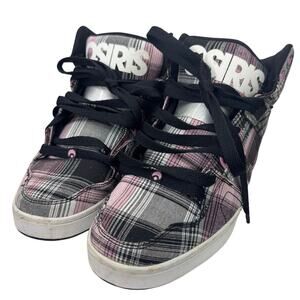 Osiris NYC 83 Mid Slim Skate Shoe Sneaker Pink Silver Black Y2K US Size 9